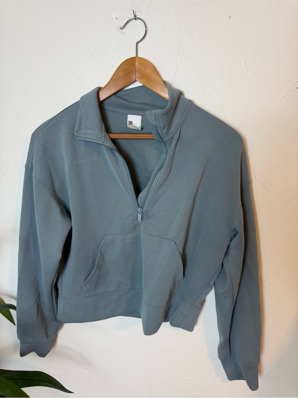 All In Motion Ribbed Half Zip Pullover Sweatshirt Blue Small - Picture 2 of 5